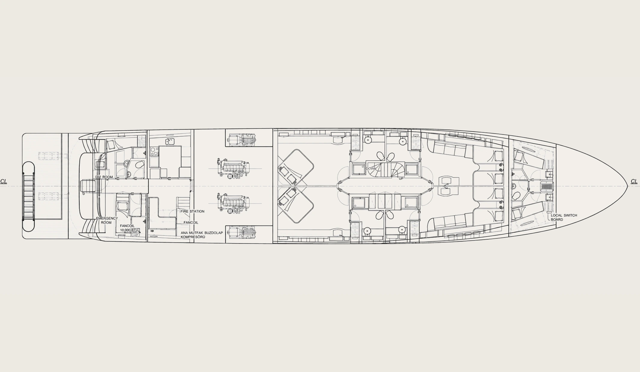 Deck plan: lower deck